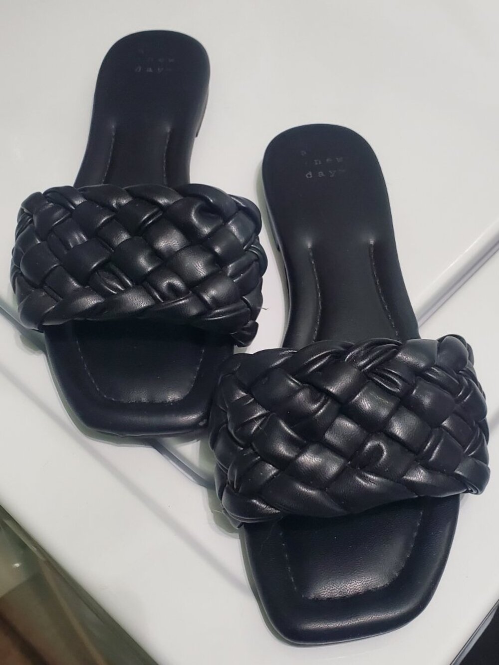 A New Day Carissa Braided Black Sandals | 8.5
